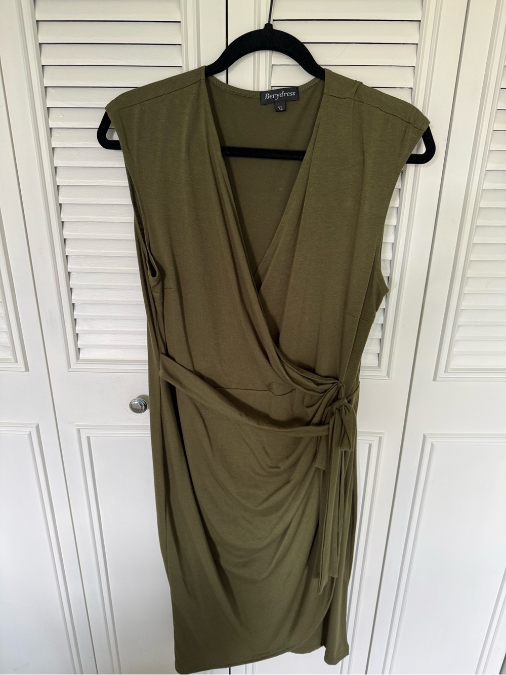 Berydress Olive Wrap-Style Midi Dress
